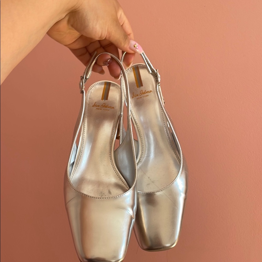 Sam Edelman Silver Slingback Heels